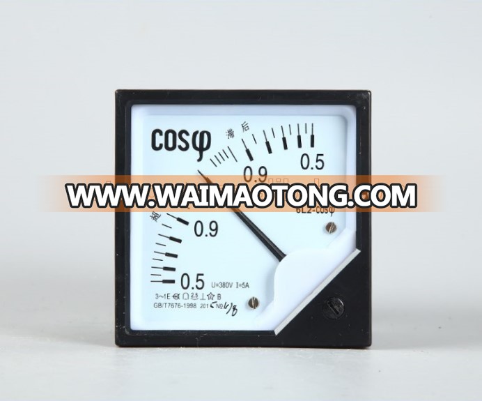 high precision analog COS power factor meter 0.5-1-0.5